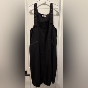 Kate Hewko Buckle Strap Utility Jumpsuit Romper Black One Size Lagenlook Relaxed